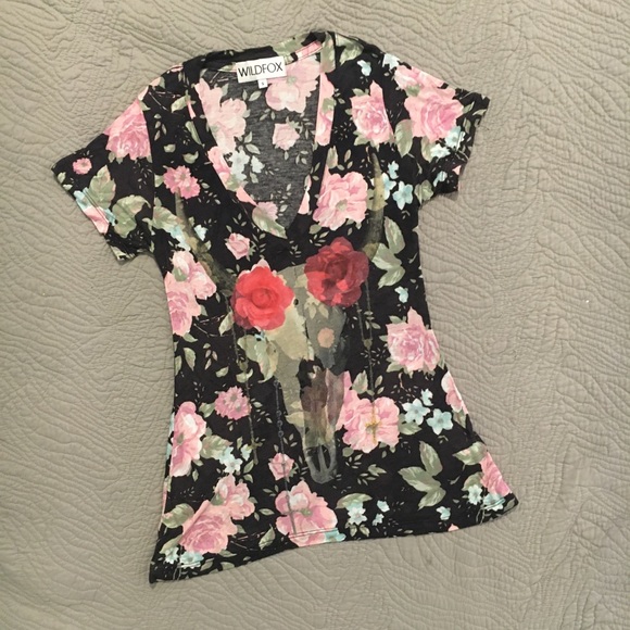 • wildfox desert rose soft classic v-neck • - Picture 8 of 9